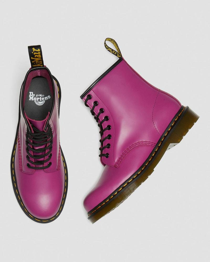 Women's Dr Martens 1460 Smooth Leather Lace Up Boots Pink | AU 203KOR